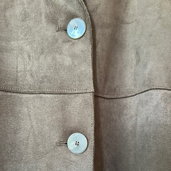 HOUSE OF HARLOW 1960 | Faux Leather Suede Two Breast Button Trench Coat - Picture 3 of 10